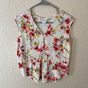 Sleeveless floral blouse